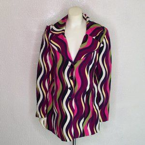 Transitions || Purple Multi-Color Wine Wavy Blazer
